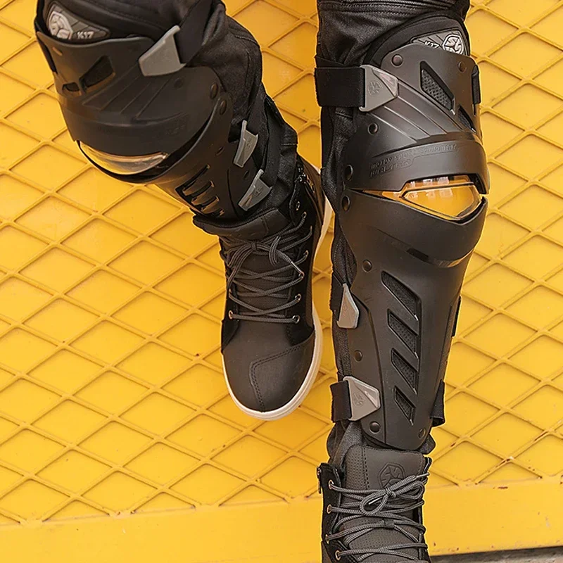 SCOYCO Motorcycle Knee Pads CE Certified Motocross Shin Guards Protection for Men Anti-Slip Gear Support Armor Accessories Items