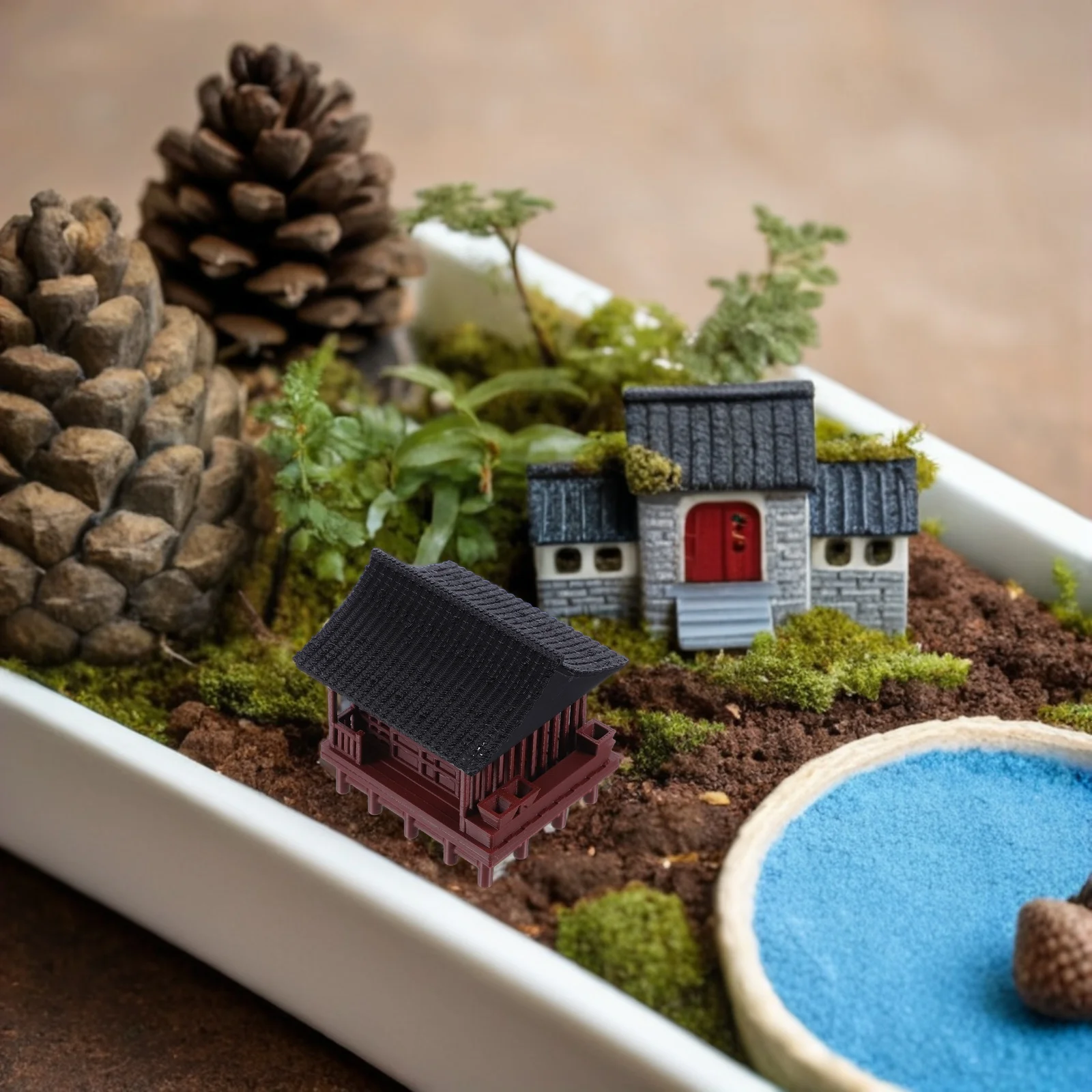 

Micro Landscape Decoration Miniature Pavilion Statues for Aquarium Fish Tank Bonsai Garden Accessories Lightweight Ornament