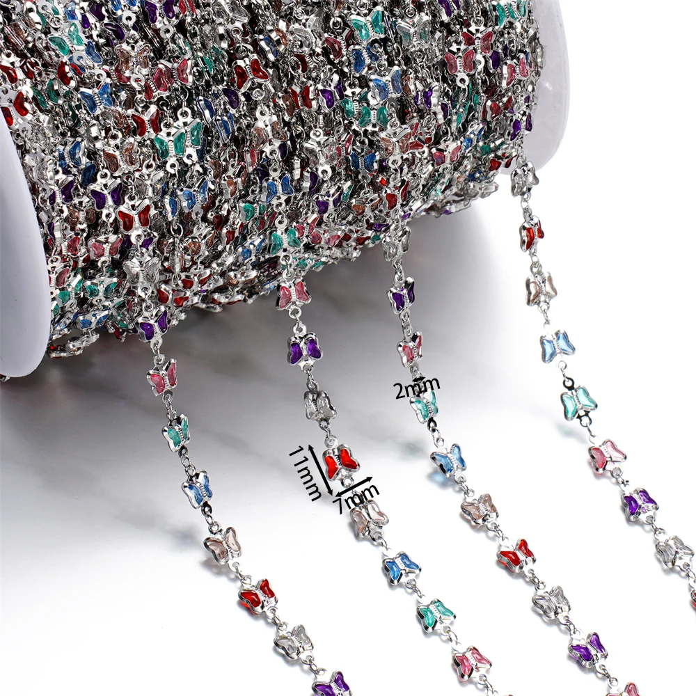 1 meter koperen ketting met kristallen kralen ketting DIY ketting armband voor sieraden maken benodigdheden