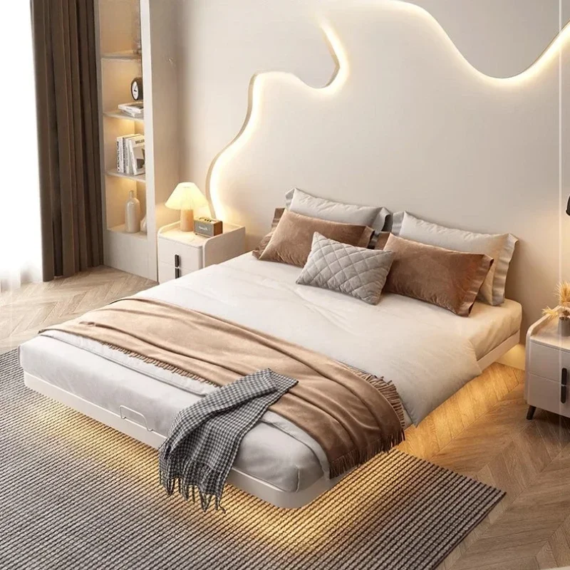 iron floating bed frame European minimalist Reinforced double bed frame king size bettgestelle und rahmen bedroom furniture