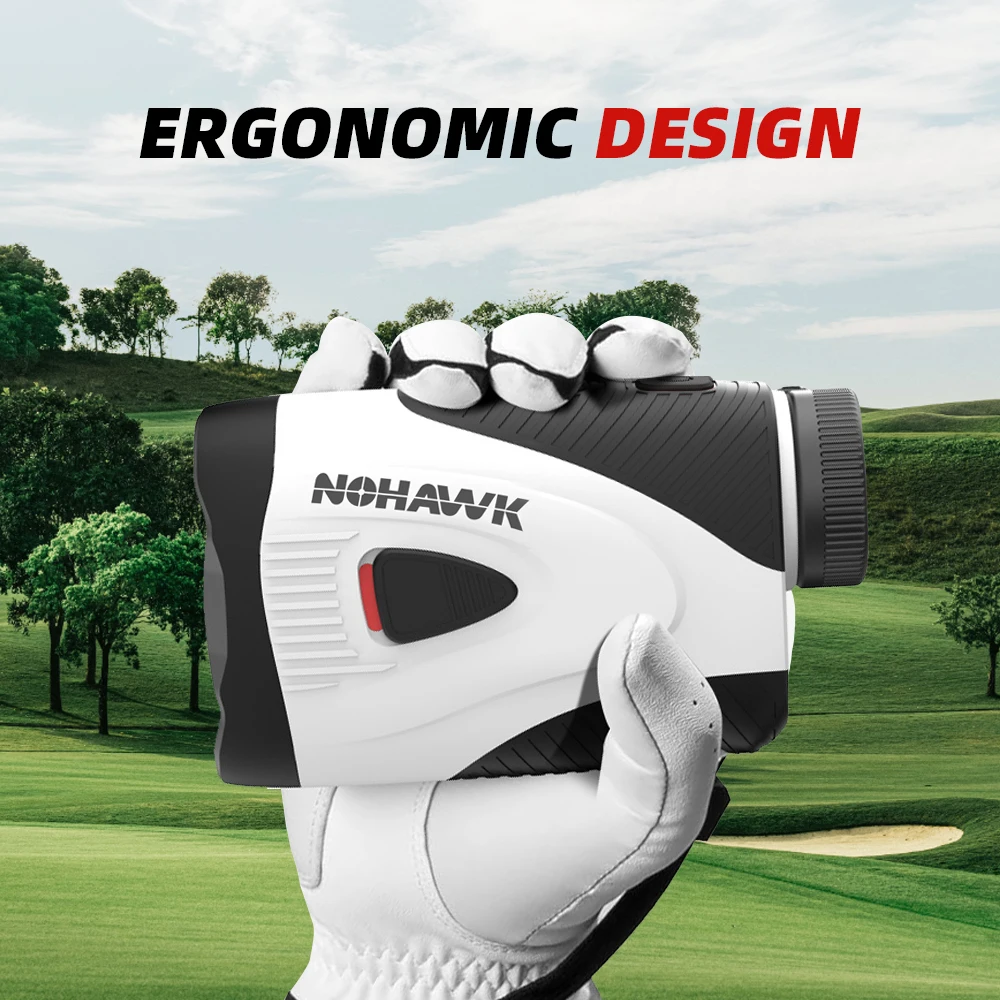 

Лазерный дальномер Nohawk для гольфа с функцией учета уклона и магнитом, 1300 ярдов, с зарядкой Type-C, фиксацией флага и вибрацией