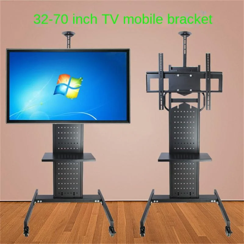 Factory Supply All-in-One Iron Rack 32-65 Inch LCD TV Mobile Cart Universal Floor Bracket 800x600 VESA CE/ROHS view 2