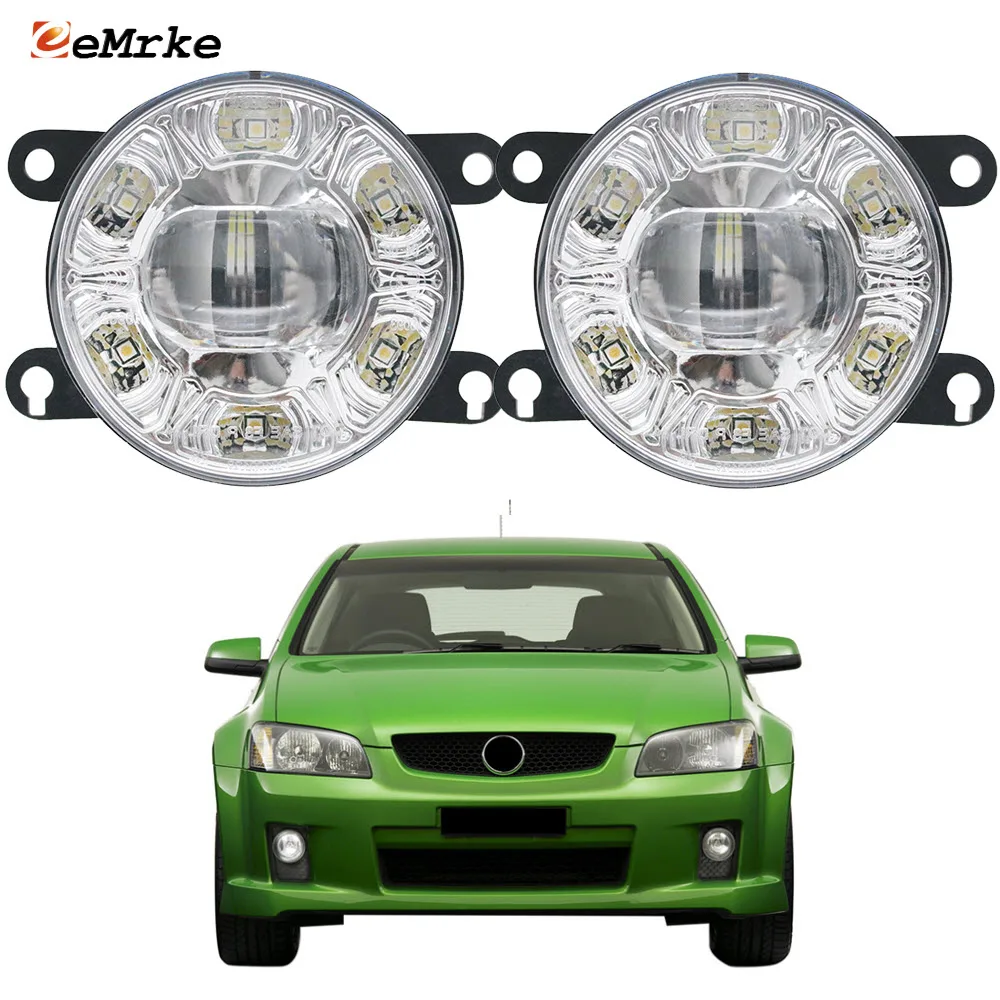 Pair LED Fog Lights Assy PTF with Clear Lens + 6 DRL Car Accessories for Holden Commodore SS VE V SV6 Serie 1 08/2006-09/2010