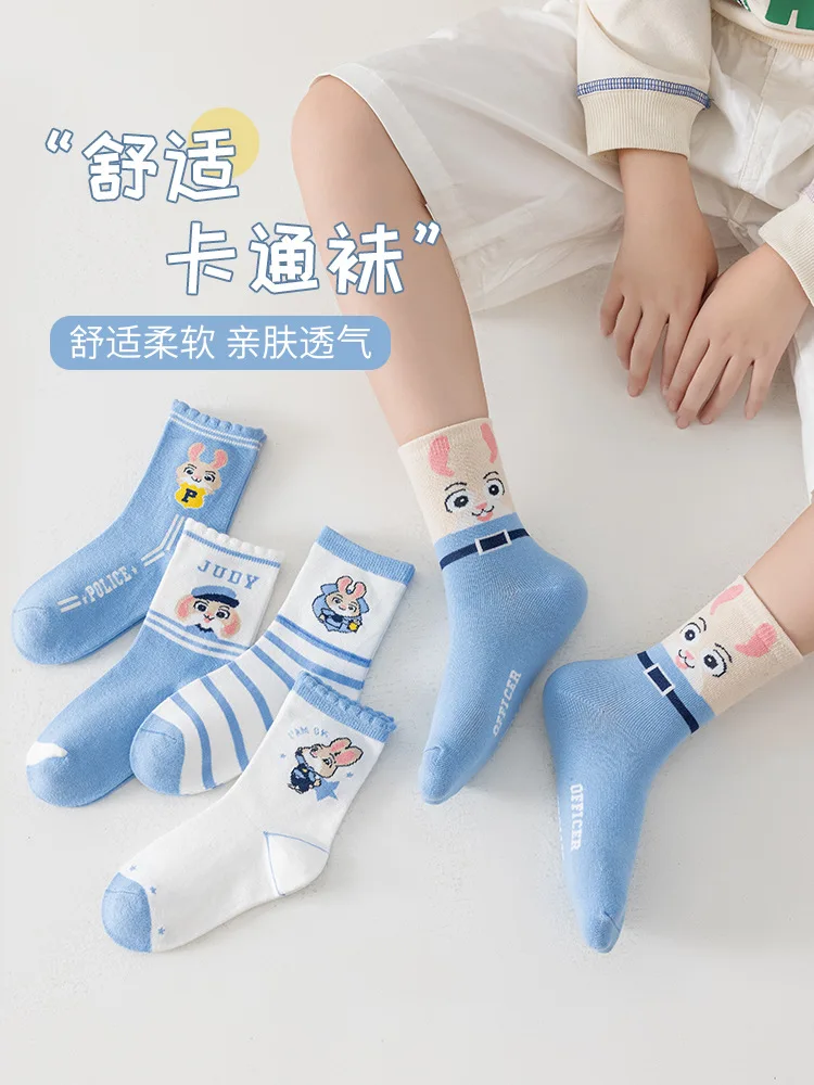 5 زوج ل Zootopia2 منتصف العجل الجوارب الدافئة ولطيف جديد وصول الاطفال الجوارب الفتيان والفتيات طالب جوارب رياضية هدية الكريسماس