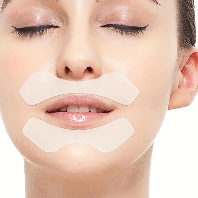 

Overnight Lip Patches - Fragrance-Free Facial Tape for All Light Beige Types, Smooths Smile Lines & Creates Youthful Appearance