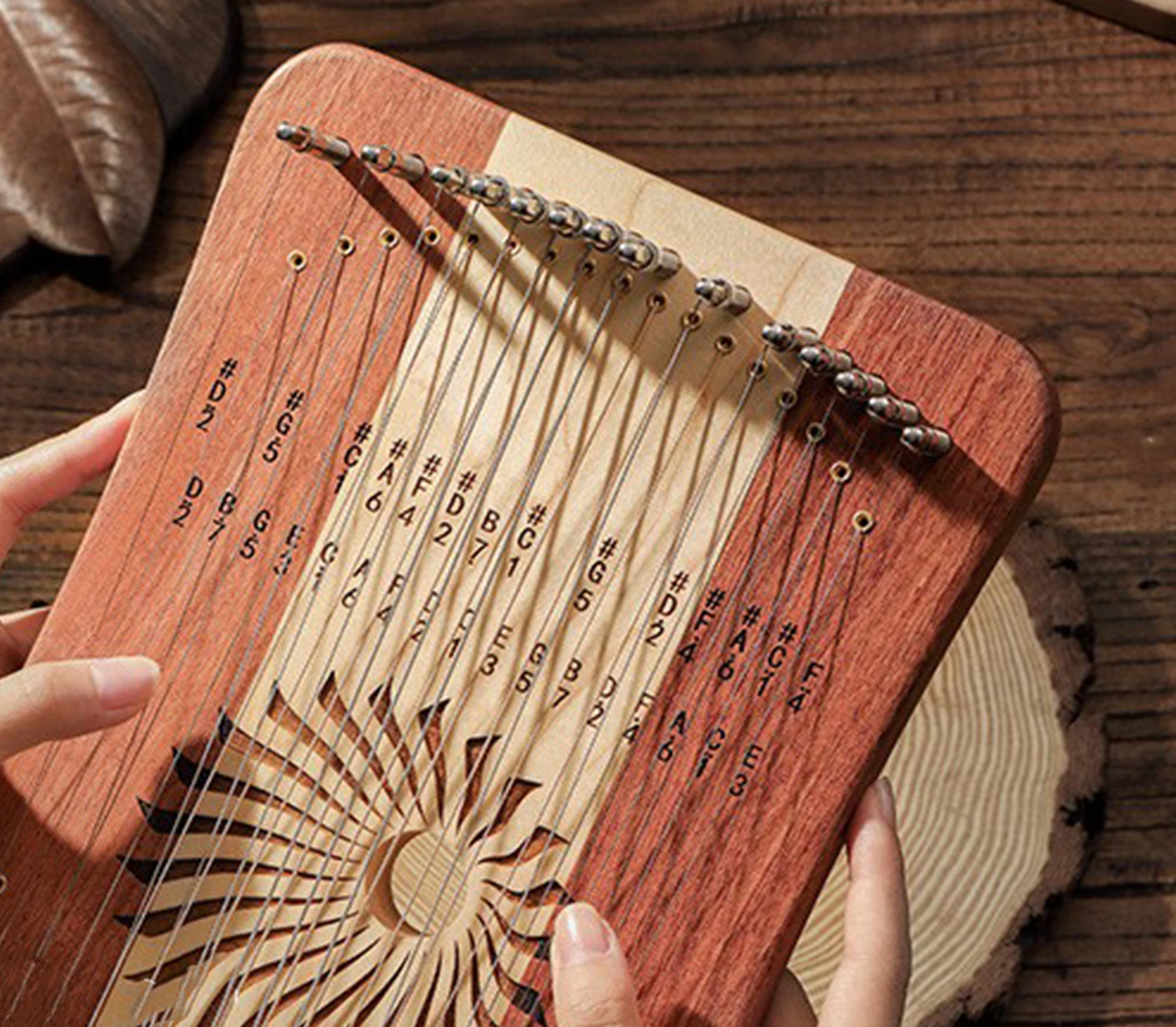 31 Strings Mini Thumb Kalyre 17 Kalimba Strings Finger Harp Wood Creative Finger Lyre Beginner Musical Instrument