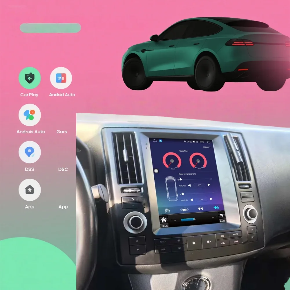 YABFU 9.7 Inch Android 14 Car Radio For Infiniti FX FX35 FX45 2004-2009 Car Multimedia Player Player Auto GPS Navigation 4G Unit