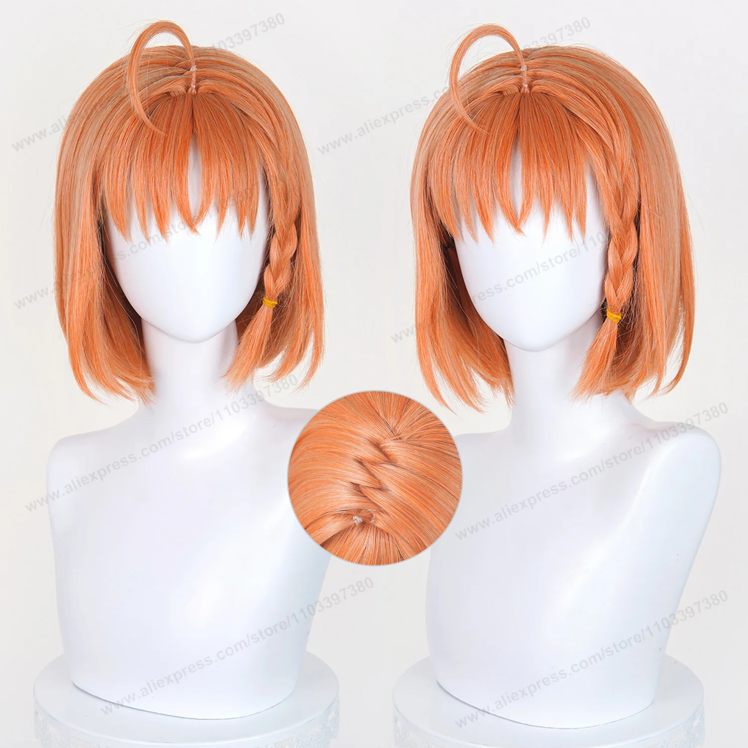 Aqours Takami Chika Cosplay Wig 33cm Short Orange Women Wigs Anime Cosplay Wig Halloween Heat Resistant Synthetic Hair