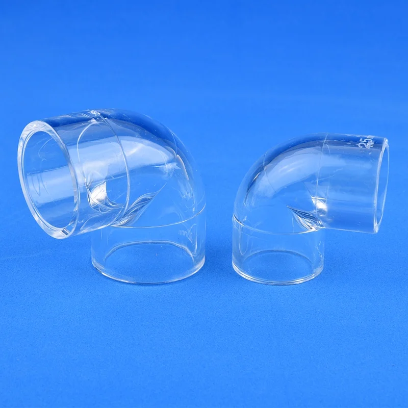 16~50mm Acrylic 90° Elbow Transparent Tube Fittings Aquarium Water Pipe Connector Garden Irrigation Joint Fish Tank Accessories