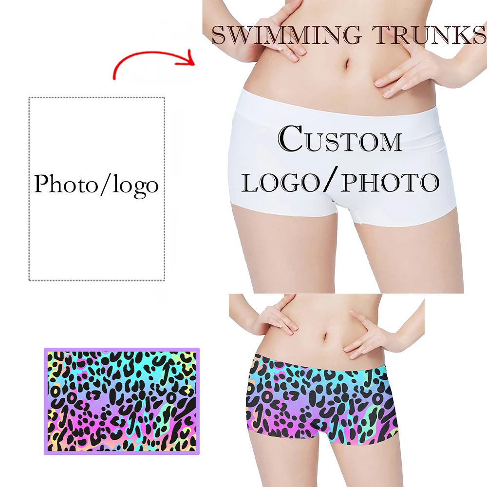 

New photo logo custom ladies swimming trunks summer beach vacation swimming trunks personalized gifts for family and friends