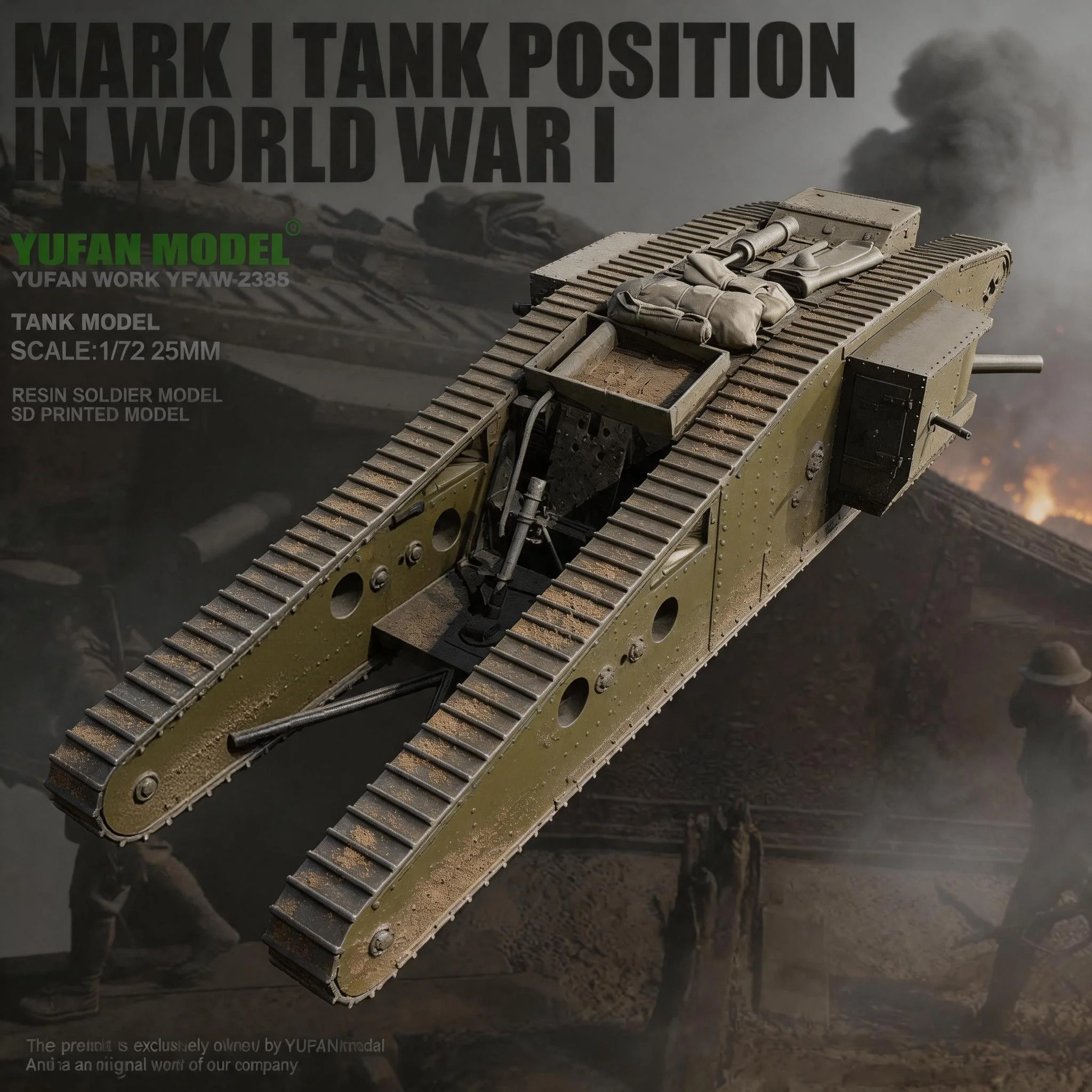 YUFAN MODEL 1/72 Resin model kit needs to be assembled and colored by oneself (tank) YFWW-2385/3D