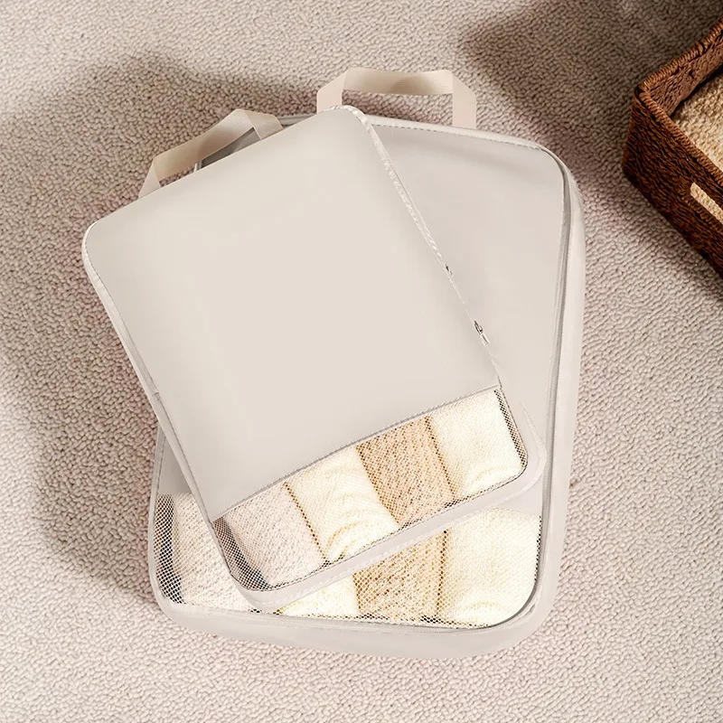 Portable Breathable Travel Compression Storage Bag Visible Clothes Organizer Large Capacity Luggage Pouch for Trip