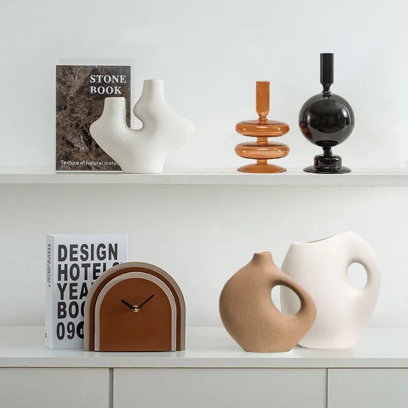 Nordic Earth Tone Decor Ornament Minimalist High-End Soft Furnishing Art for Home Model Room