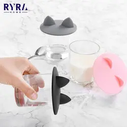 Creative Silicone Cup Cover Anti-overflow Suction Cap For Ceramic Glass Mug Bowl Heat-resistant Sealed Lids Cover Tea Coffee Lid