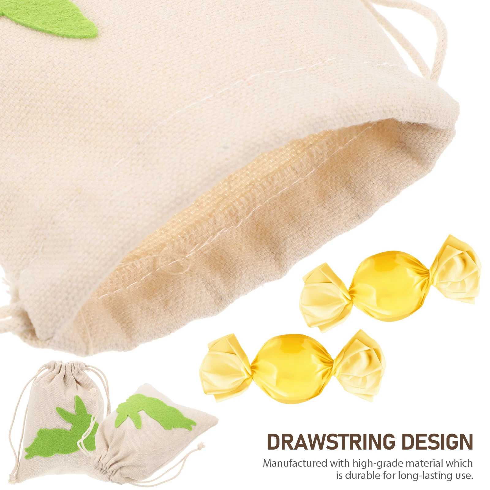

4Pcs Easter Bunny Drawstring Bags Small Cloth Giftbags Party Favors Sweet Bags Sturdy Material Jewelry Prizes