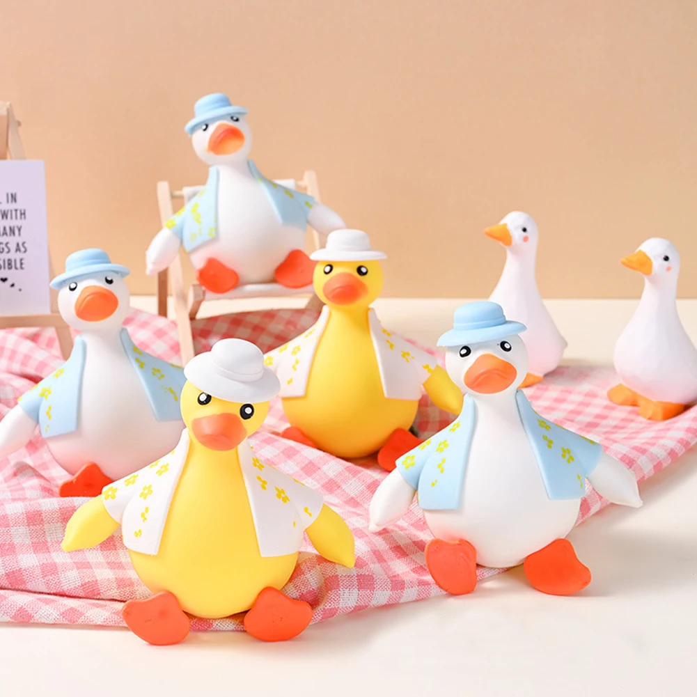 Cute Dress-Up Ducks Stress Relief Toys Soft Elastic Decompression Toy Lightweight Portable Antistress Toys Gifts For Adults Kids