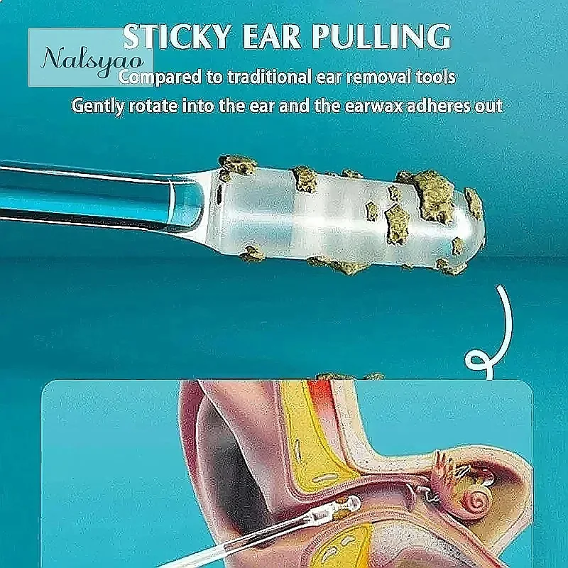 24Pcs Disposable Silicone Ear Wax Remover Sticky Ear Pick for Kids Adults Safe Adhesive Ear Cleaner
