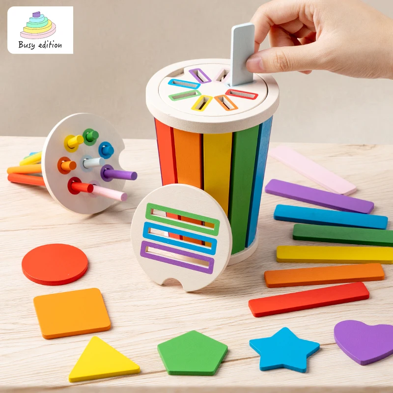 Houten kleursorterende kinderspelset 3-6 jaar Educatief speelgoed voor sensorische integratietraining Educatief en cognitief De
