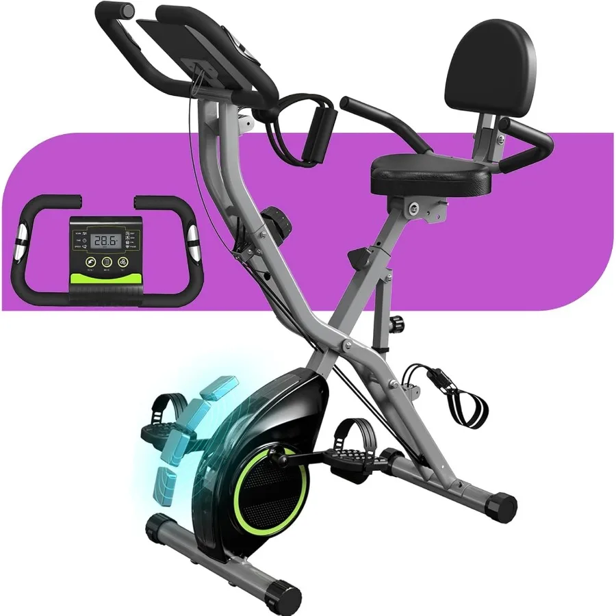 

Складной велотренажер для пожилых людей. Складной стационарный велосипед 5 в 1 с трехпозиционной ездой емкостью 300 фунтов и магнитом 6,6 фунтов F.