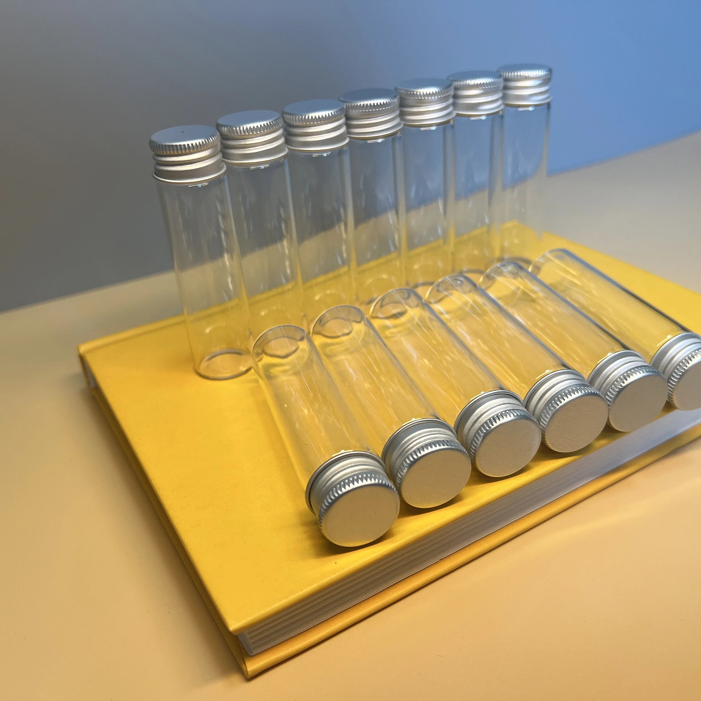 50/100 PCS 20ml Travel-Size Glass Tubes Screw Lids  22x80mm Leak-Proof Bottles Aluminum Cap Glass Jars Shampoo Lotion Containers