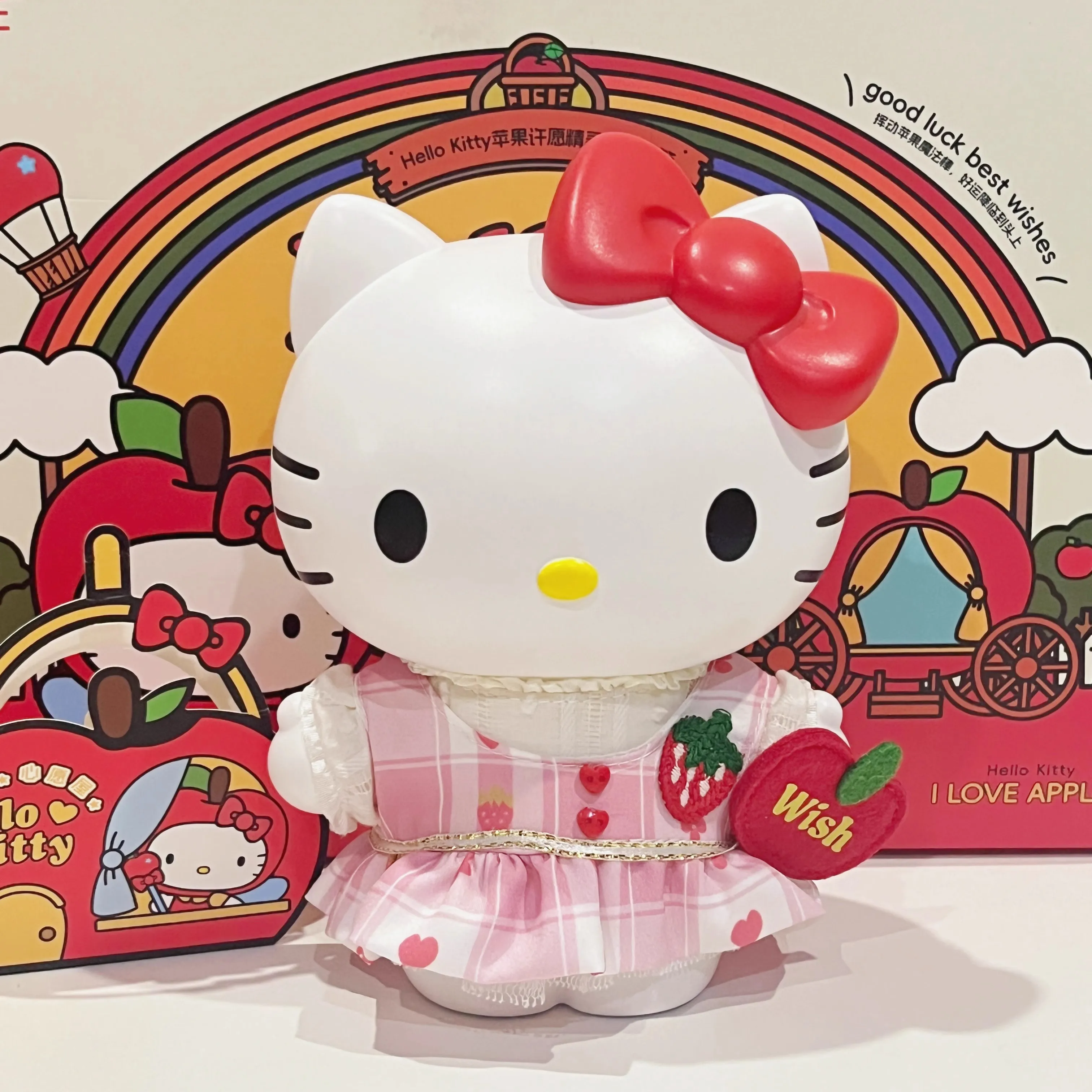 New Kawaii San Liou Katie Cat Apple Wish Speaker Vintage Camera Anime Action Doll Decorative Speaker Hello Kitty Girl Toy Gift