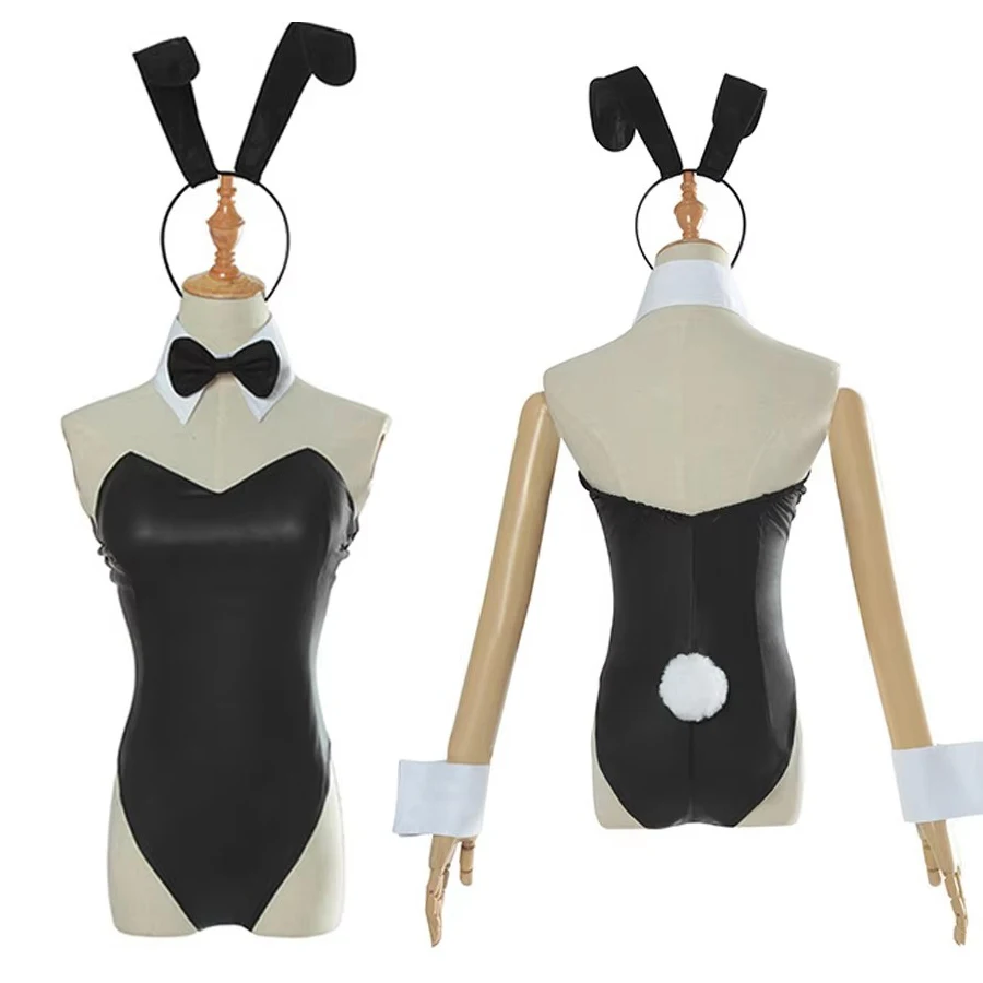 Mono Sexy de piel sintética para mujer, traje de Cosplay, mono de conejo, Anime, Sakurajima Mai Bunny Girl, Senpai