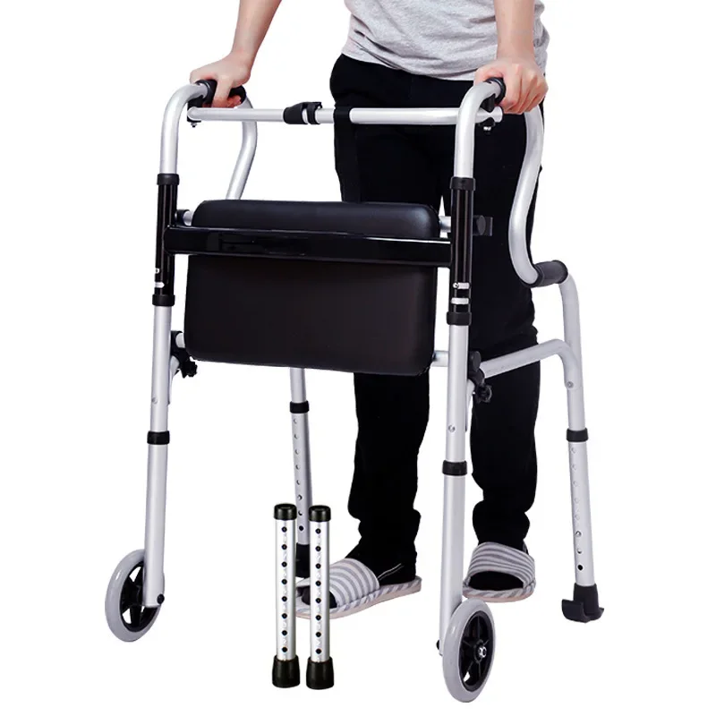 Ayuda para caminar para personas mayores con cojín Ayuda para caminar de aleación de aluminio para personas mayores Ayuda para caminar