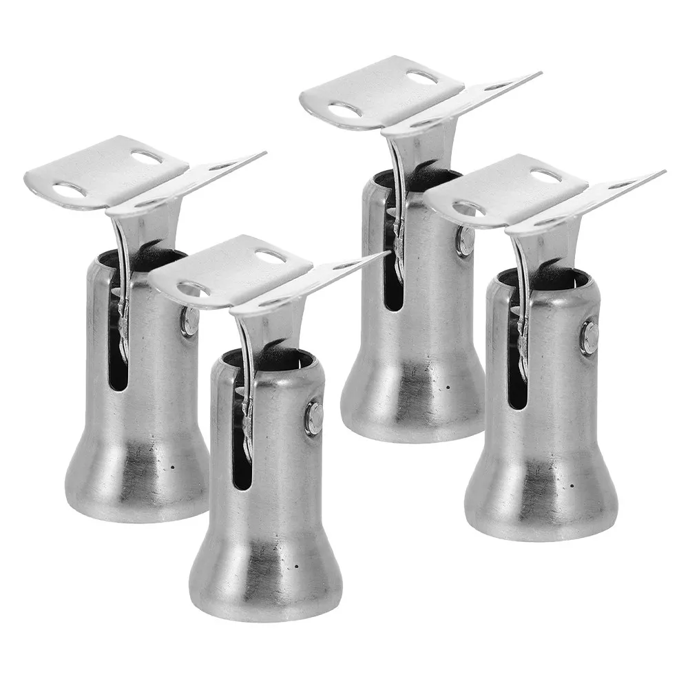 4Pcs Stainless Steel Handrail Brackets Adjustable Swivel Head for Indoor Staircase Railing Support DIY Stairway Handrail