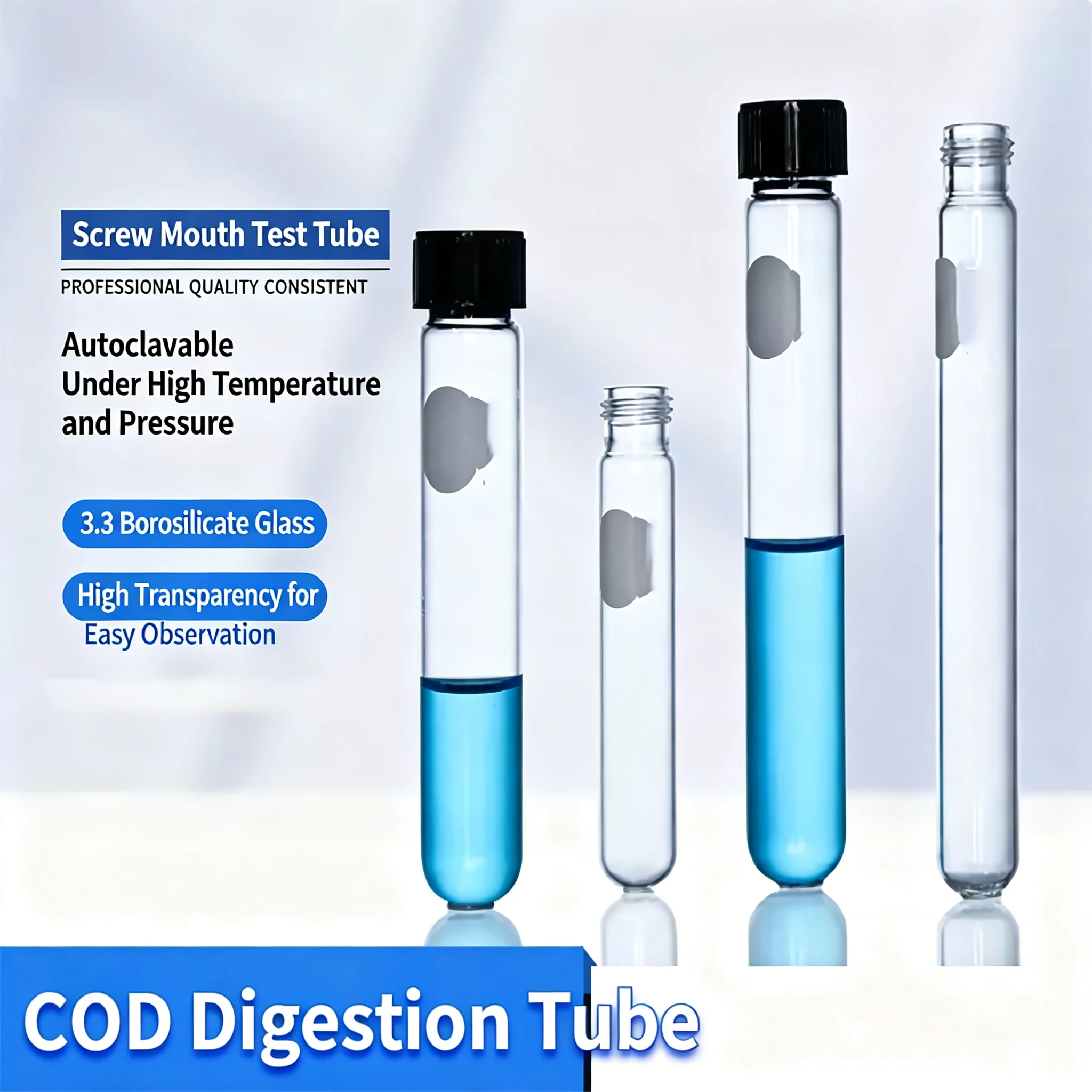 High temperature resistant anaerobic tube sampling tube High borosilicate sampling tube COD hydrolysis tube digestion tube