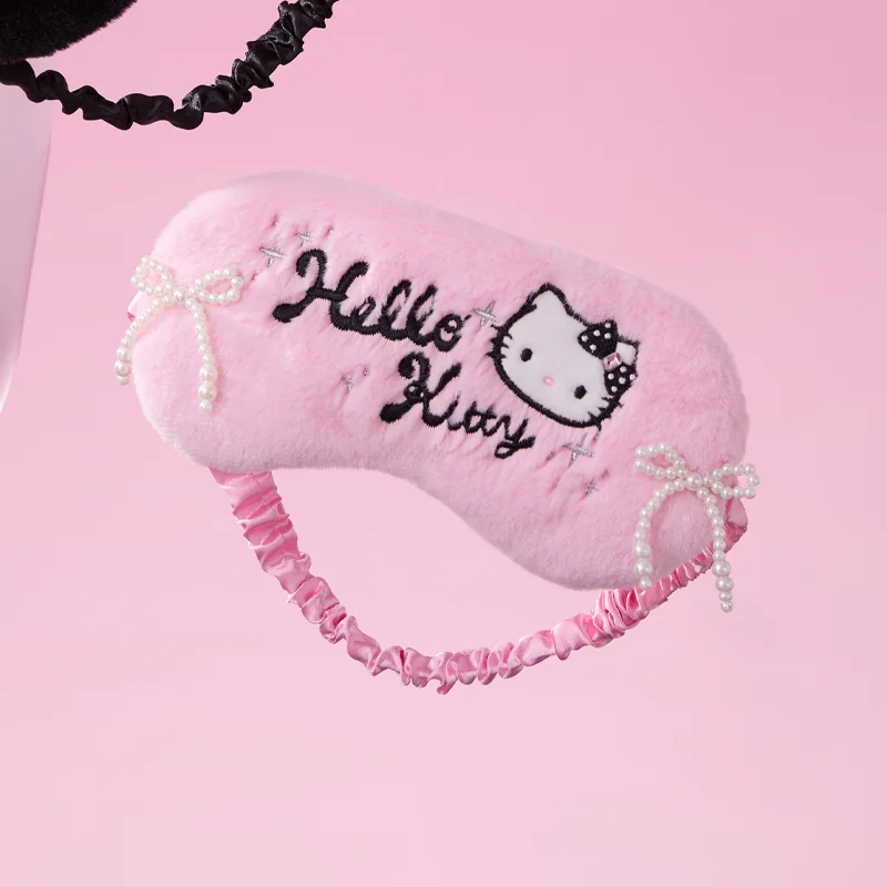 

Hello Kitty Sparkling Party Plush Sleep Eye Mask, Glitter Soft Eye Cover for Women Girls, Travel Relaxation Gift for Fans