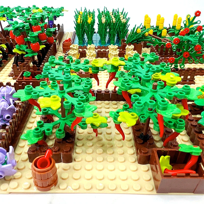 MOC Farm Pastoral Set Building Blocks Plant Fruit Crop Scene Building Blocks DIY Building Block Set Compatible with Major Brands