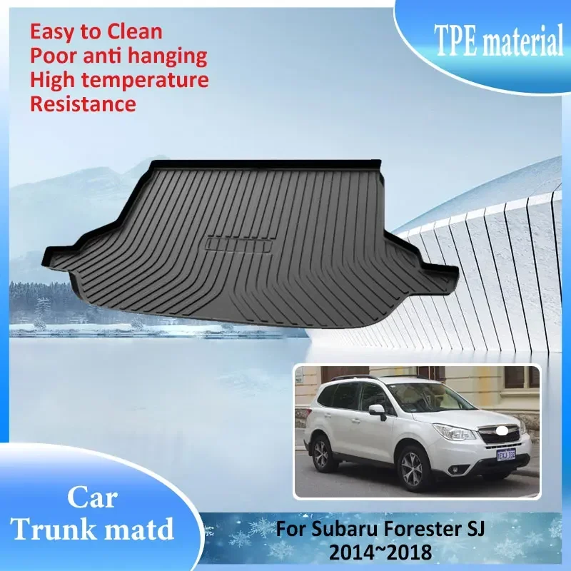 

TPE Material Trunk Mat Rear For Subaru Forester SJ 2014~2018 Cargo Liner Waterproof Protector Storage Pad Accessories Easy Clean