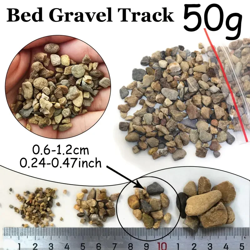 50G/Bag DIY Modeling Miniature Bed Gravel Stone - 4 Size Options for HO Railway Train Layout, Architecture Building& Dioramas