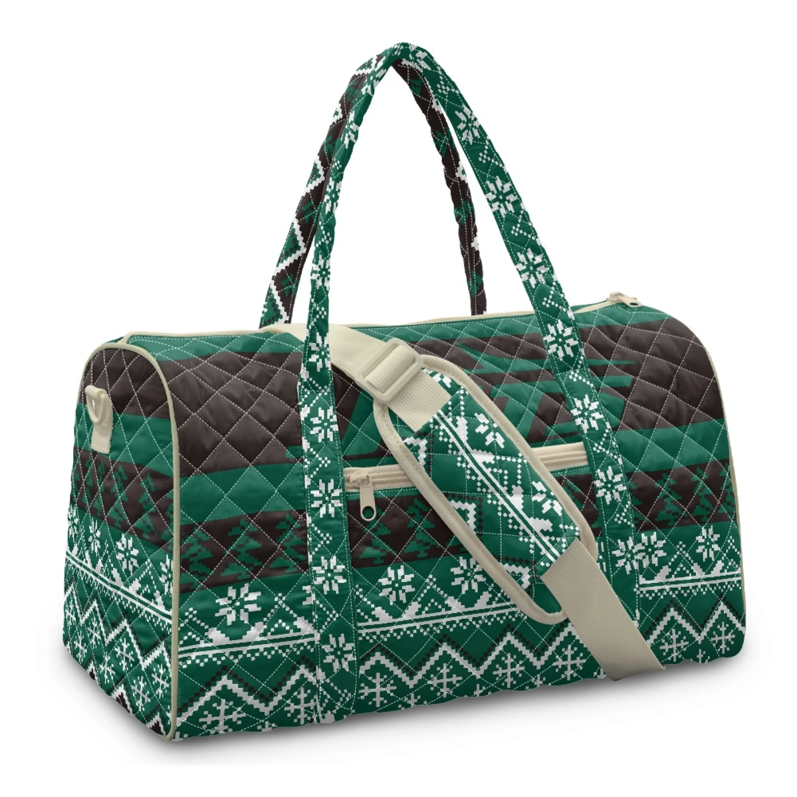 Coloranimal Christmas New Trend Quilted Travel Duffel Bag, Polyester Durable Gymbag for Women, Yoga and Camping Use