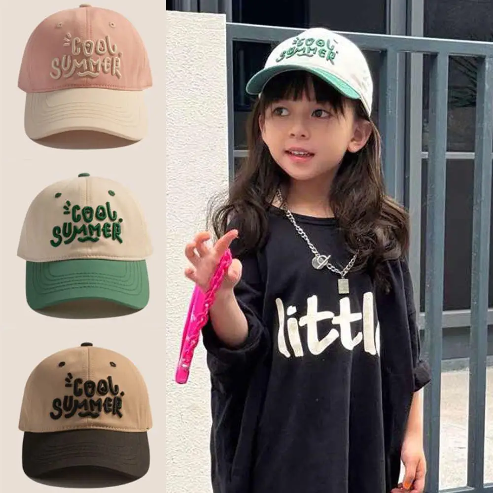 

2-7Year Boys Girl Sunscreen Peaked Hat Adjustable Visor Baby Cap Children Baseball Hat Contrasting Color Girls Boys Sun Hat 2025