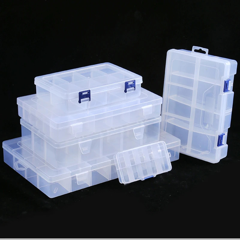 6/10/15/24 Grids Plastic Storage Box Eco-Friendly Adjustable Compartment Jewelry Earring Screw Holder Case Fridge organizer