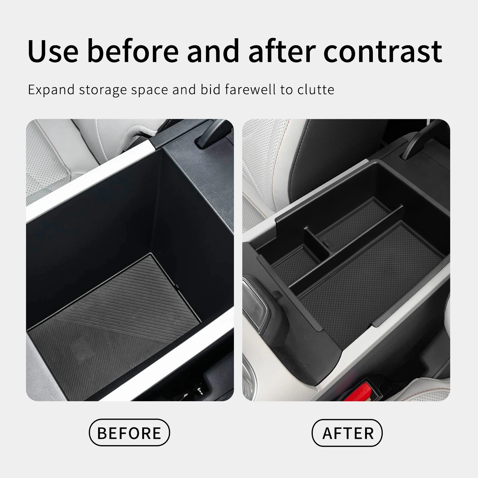 Smabee Linkslenker für Geely EX5 EM-i 2025 2026 (Nicht für EV geeignet) Mittelarmlehnen-Aufbewahrungsbox ABS-Ablage Organizer Zubehör zur Ordnung – Detail 4