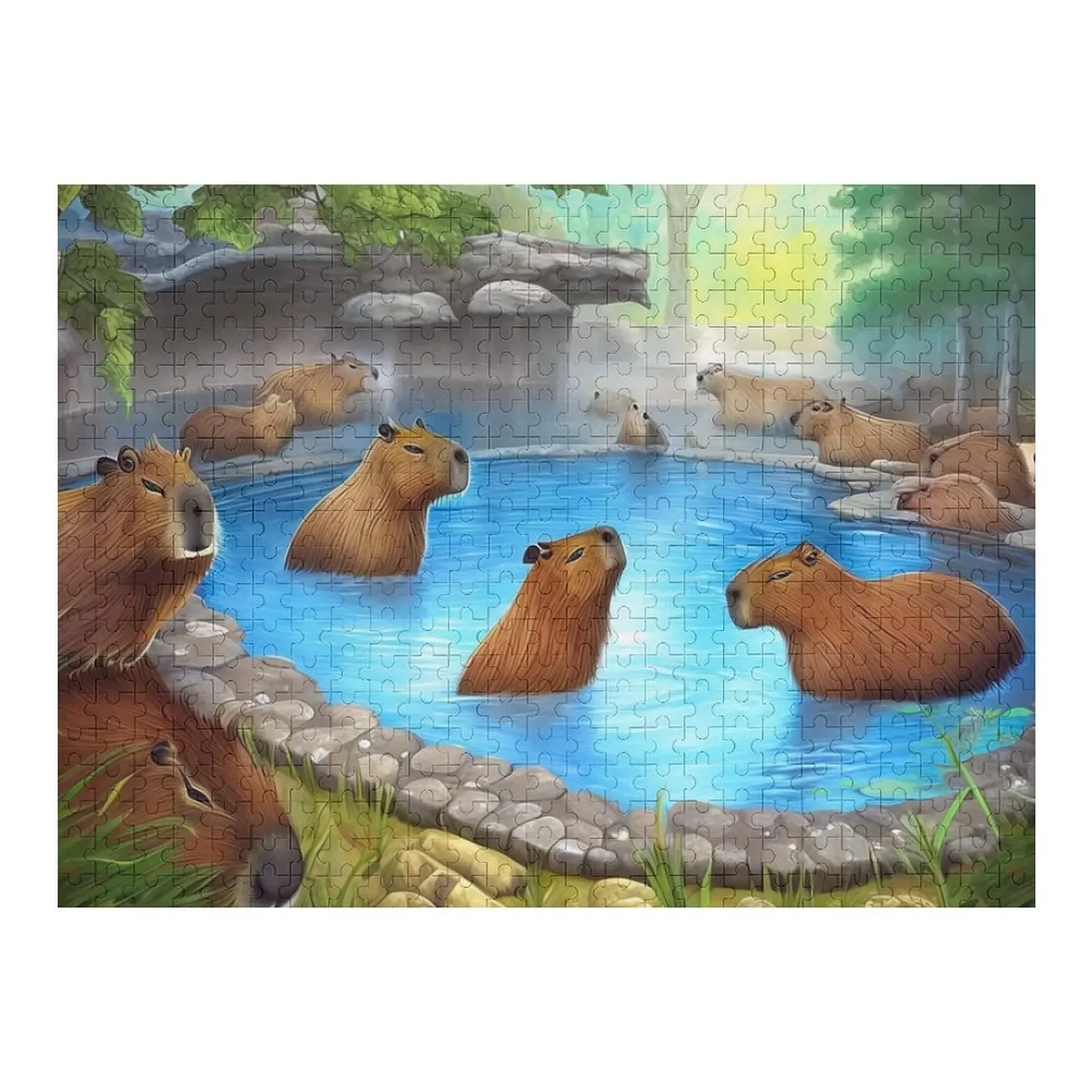 

capybara playing Jigsaw Puzzle Diorama Accessories Picture Wood Animals Personalised Jigsaw Puzzle