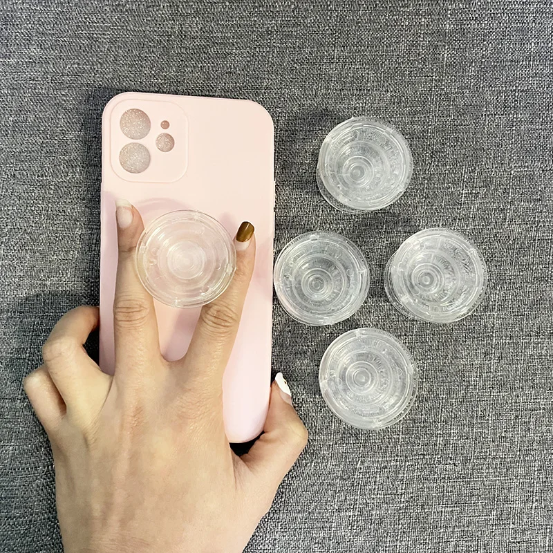 Transparent Folding Expanding Lazy Bracket Mobile Phone Stand Grips Holders Blank Silicone Hard Griptok For Iphone Huawei Xiaomi