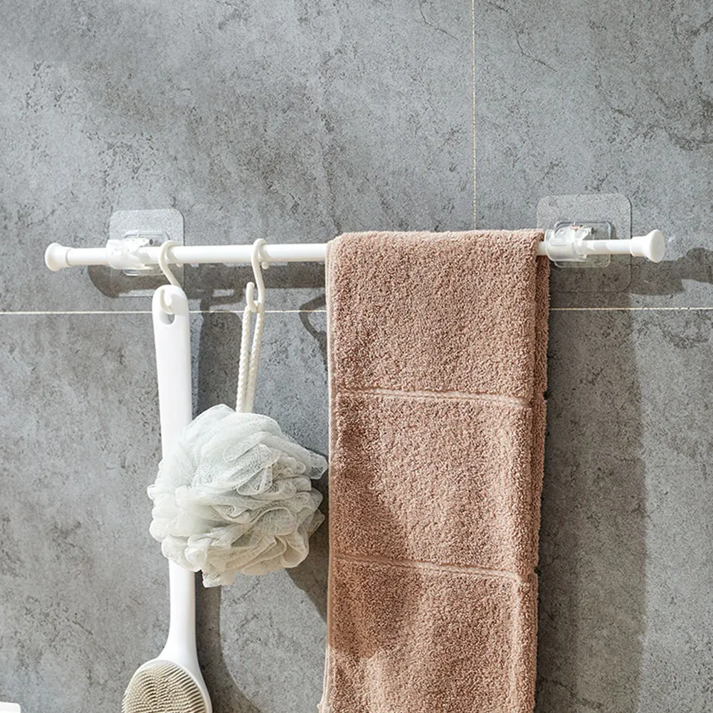 

Telescopic 40-70Cm Adjustable No Drill Curtain Rod For Home Bathroom Window Tension Pole Clothes Drying Rod Closet Rail