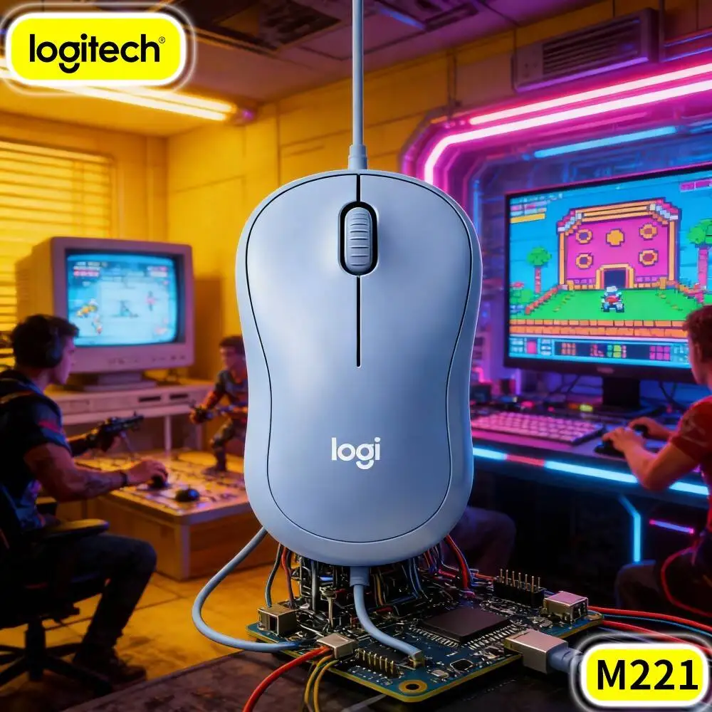 Logitech M221 Wireless Office Mouse 2.4G Quiet Click Precise Optical Sensing For Daily Home Desktop Notebook Laptop Work Tasks