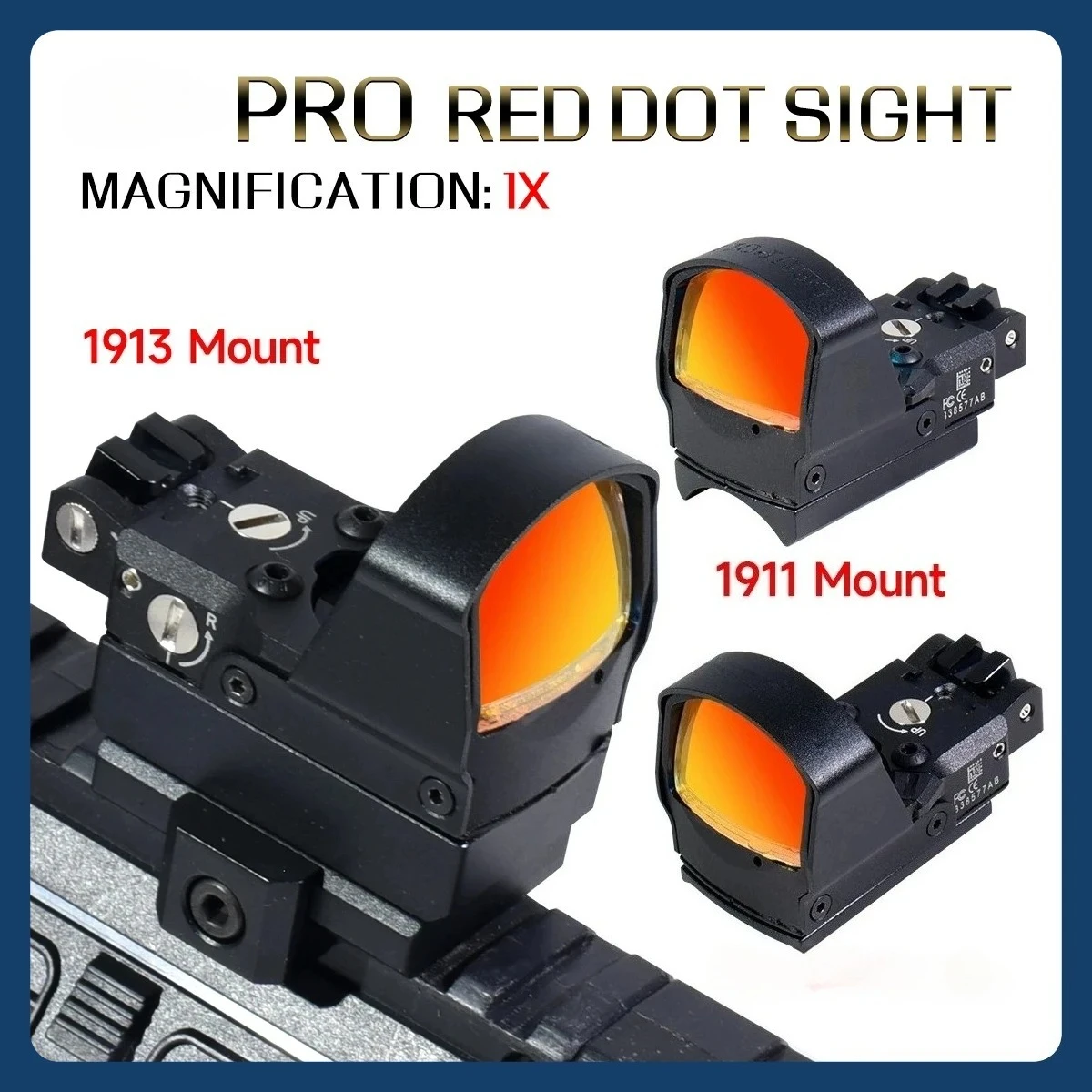 

Тактический голографический прицел Pro Red Dot 2.5MOA с отражательной оптикой, крепление для 1911/1913, совместимость с планкой 20 мм