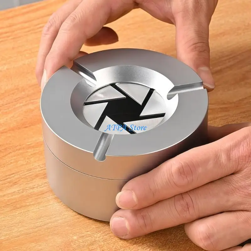 

U13C (1 Piece)360° stainless steel twist-lock ashtray Smokeless Design, Portable Outdoor Indoor Use for Cigarettes, Control for