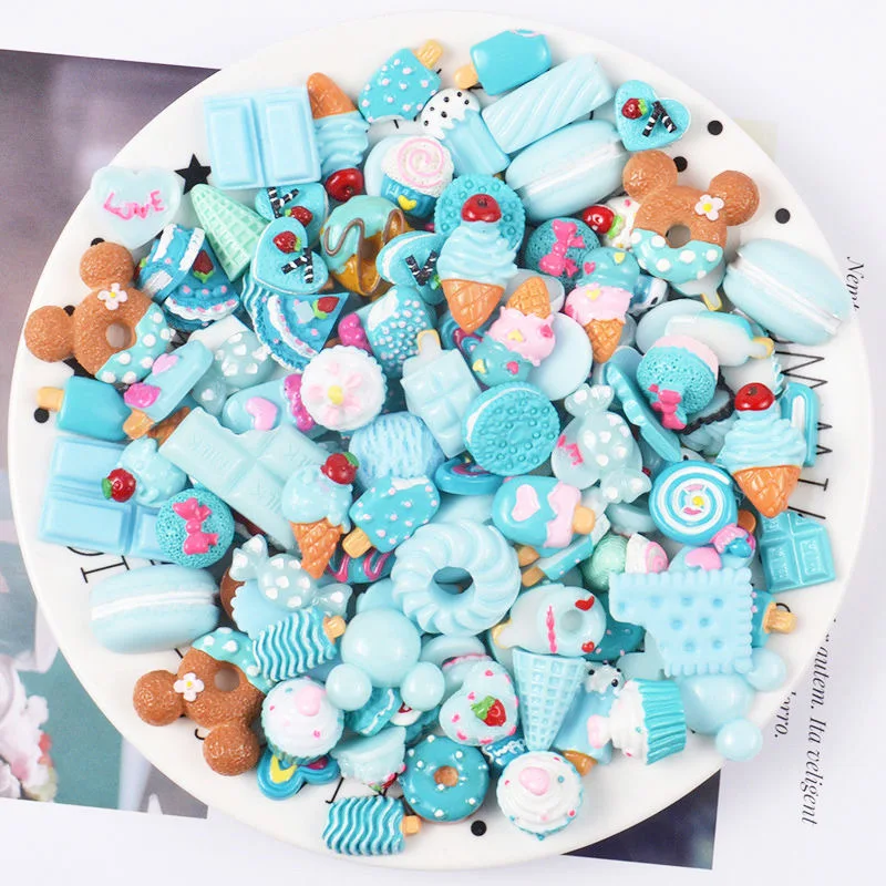 20/50 Pcs Resin Candy Jewelry Craft DIY Material Flatback Ornament Embellishment Handmade Supply Hairpin Donut Ice Cream