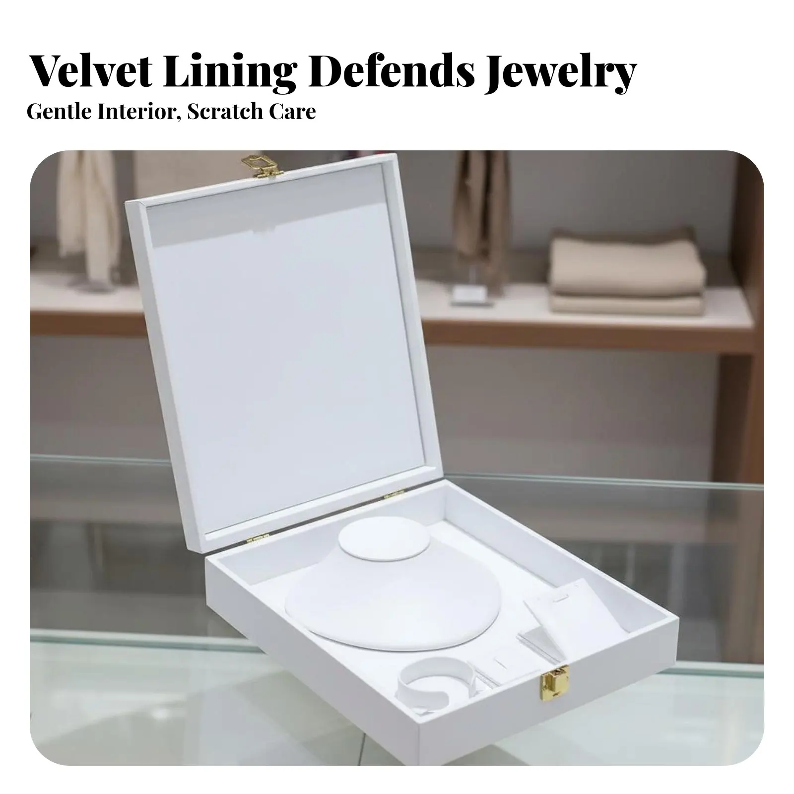 

Leather Jewelry Display Case Long-Lasting Jewelry Set Display Box Necklace Storage Case Luxurious Design Luxurious Textile Lined