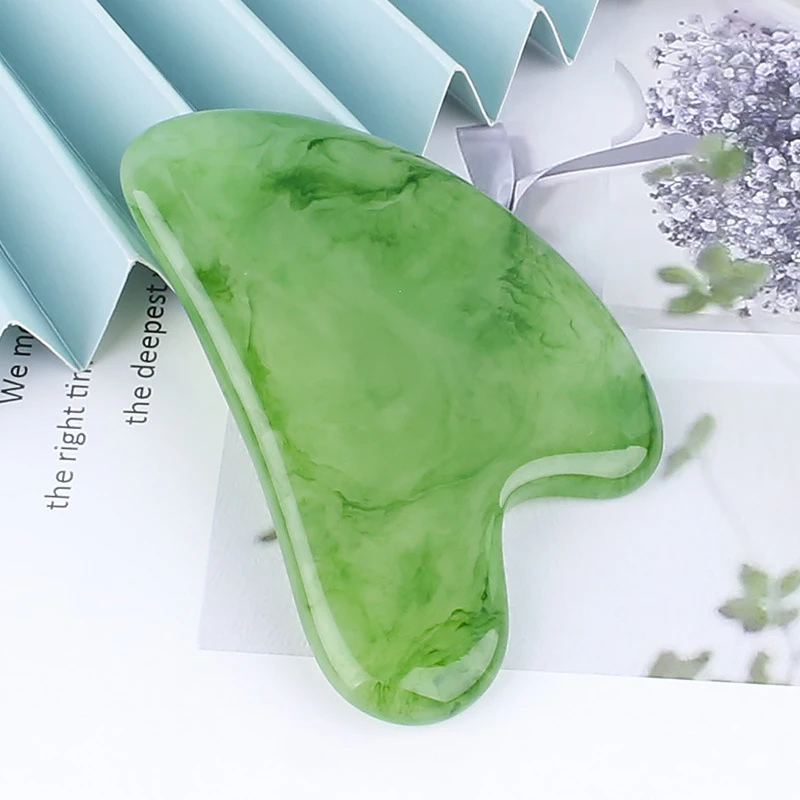 Tablero de masaje Gua Sha de piedra para cara, placa de Guasha de cuarzo rosa, masajeador facial de Jade, herramientas raspadoras para cara, cuello,