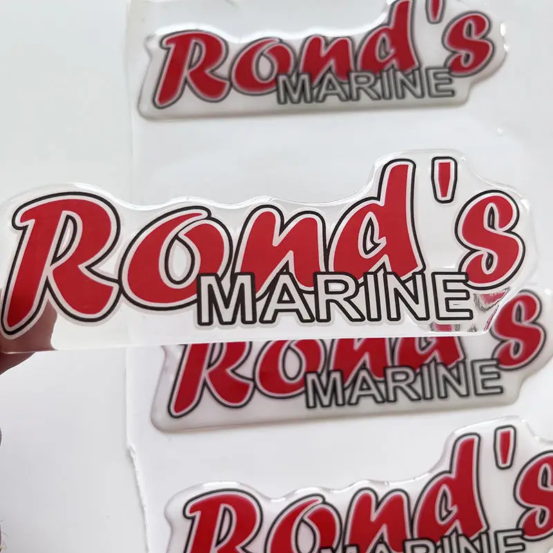 Custom self-adhesive waterproof label printing transparent gel brand logo sticker 3D epoxy dome label sticker