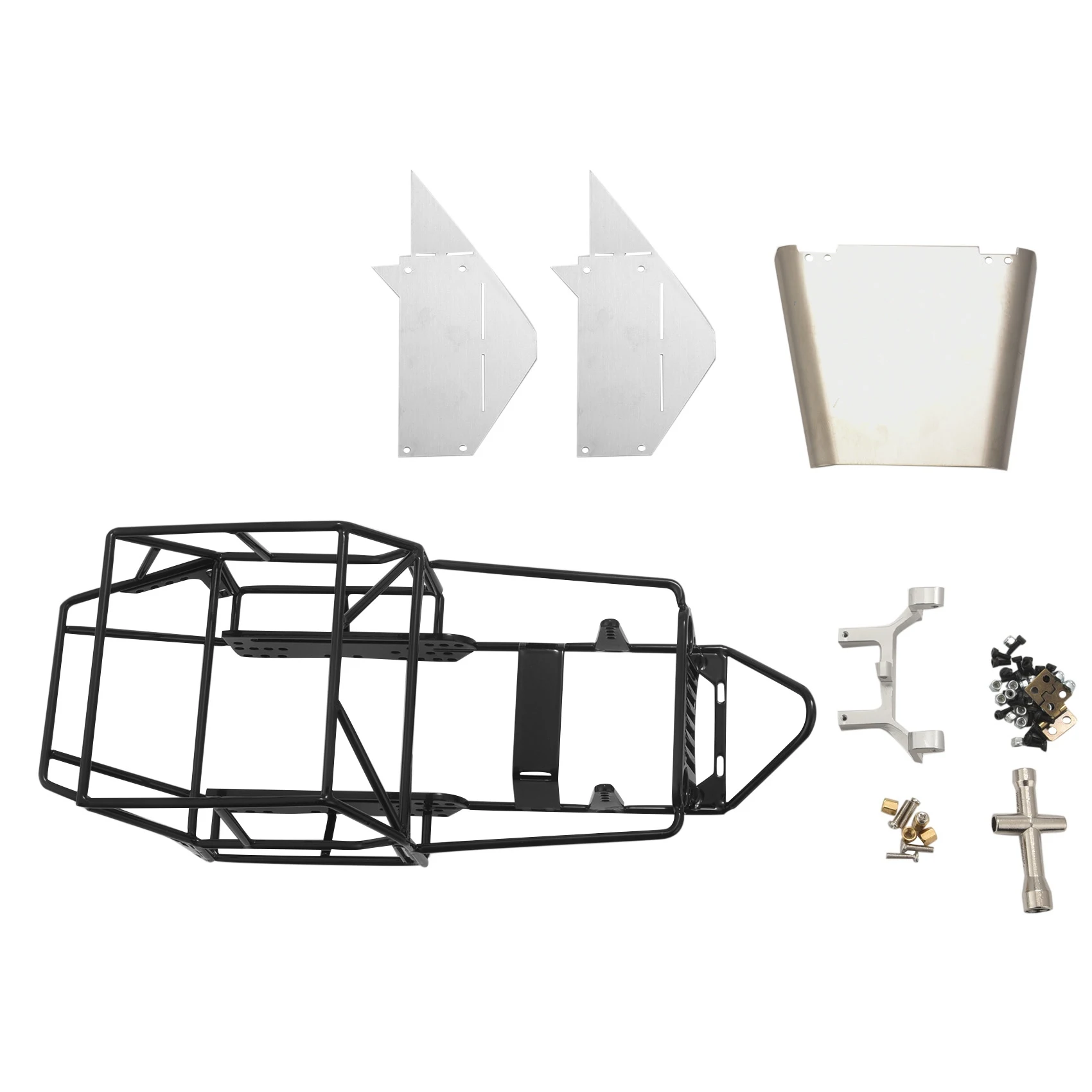 

KKZ-Full Tube Frame Metal Chassis Metal Body Roll Cage for WPL C14 C24 C24-1 1/16 RC Car Upgrade Parts,Black