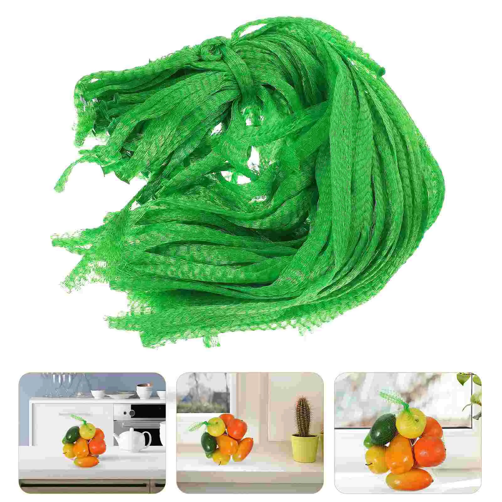 100Pcs 50cm Thicken Nylon Mesh Produce Bags Plastic Fruit Seafood Container Holder(Green) Nylon bags mesh bag