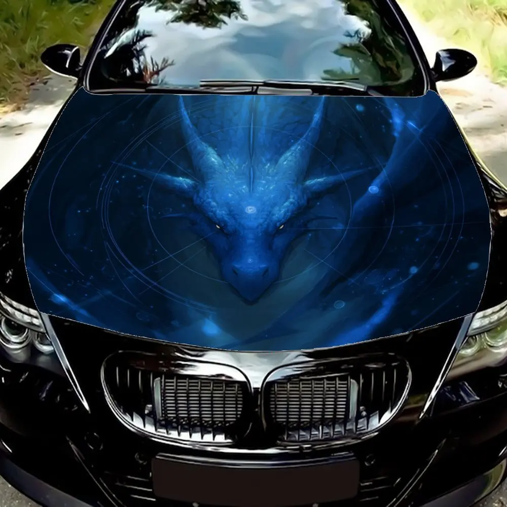 

Наклейка на капот автомобиля с синим драконом, наклейка на грузовик, самоклеящиеся долговечные автомобильные аксессуары, подходит для автомобиля, капот грузовика Orna